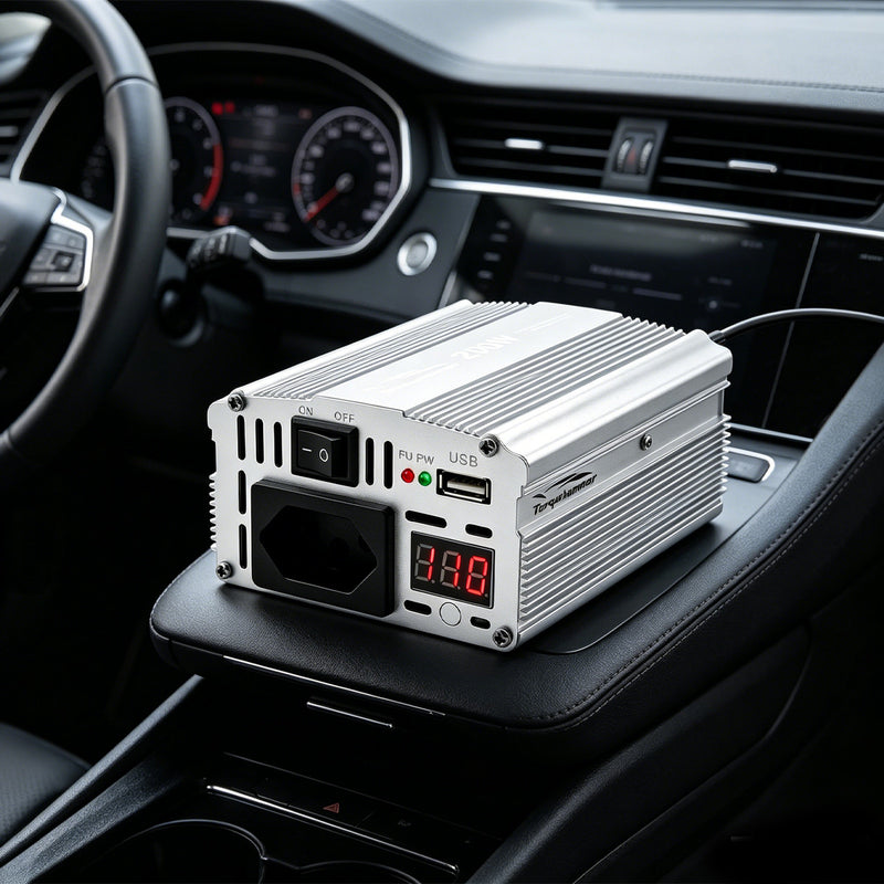 TORQUEHAMMER VPL-3651-1 200W 车载电源逆变器 12V 转 110V 纯正弦波 USB 充电口 小巧便携 自驾露营/商务出行/应急供电多场景适用