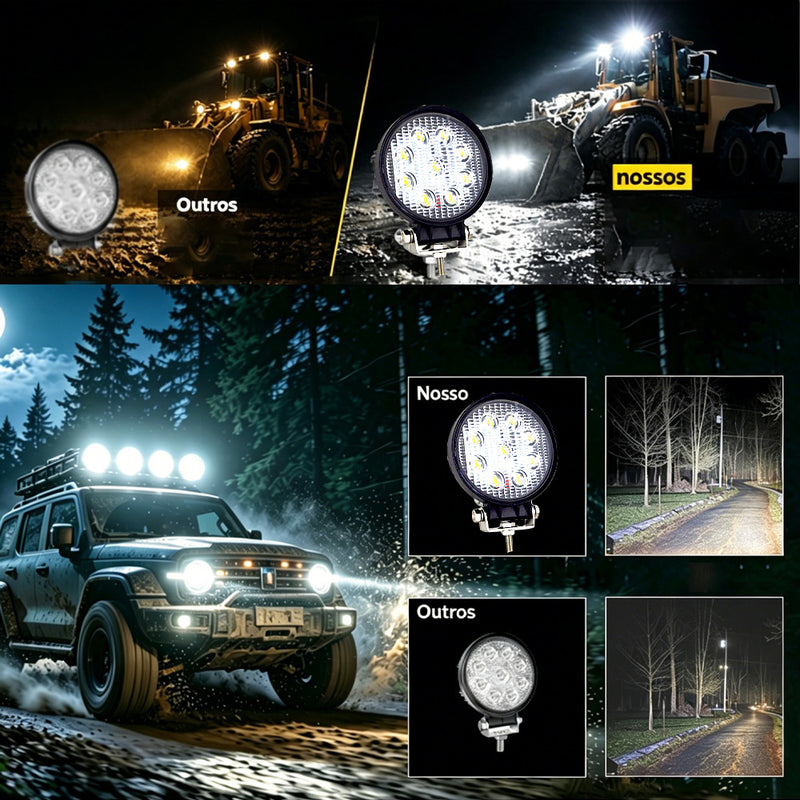 TORQUEHAMMER VPL-7312 2 件装 27W LED 辅助灯 3030LM 6000K 白光 IP67 防水防尘 9-50V 宽电压 180° 可调角度 越野/工程/船舶/应急救援/农场作业多场景适用