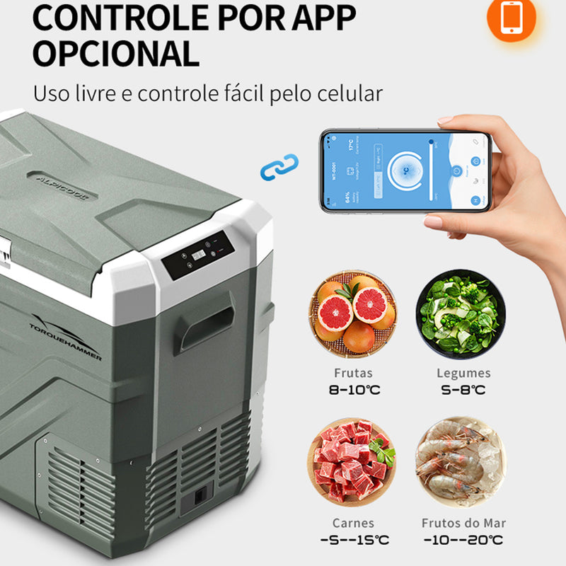 ZCAMP 44L 大容量车载压缩机冰箱 -20℃~20℃ 手机 APP 智能控制 可反转门 低噪音 快速制冷 适用自驾/露营/钓鱼/房车/游艇 家用车用两相宜