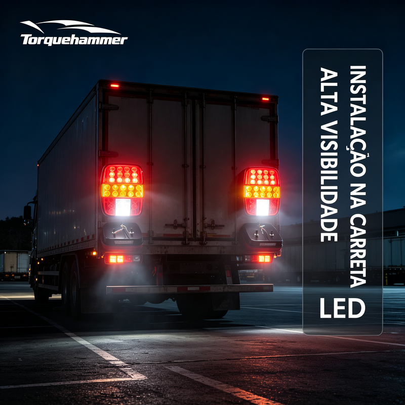 TORQUEHAMMER VPL-7507 大众卡车/通用货车 LED 尾灯总成 左右分体设计 12/24V 通用 四合一照明（刹车/位置/转向/倒车） IP65 防水抗振 即插即用 Marmitão 风格 190×155mm