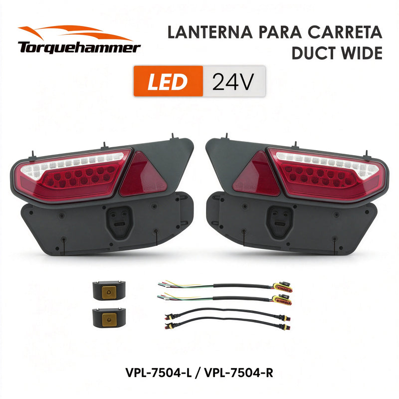 TORQUEHAMMER VPL-7504 挂车专用 LED 尾灯总成 左右分体设计 24V 高亮LED 防水防震 560mm 加宽光带 即插即用 半挂车/拖车/货柜车通用