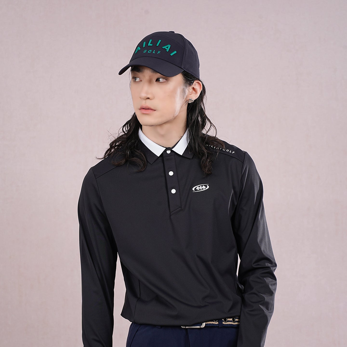 AILIAI GOLF Men's Long Sleeved Polo Shirt