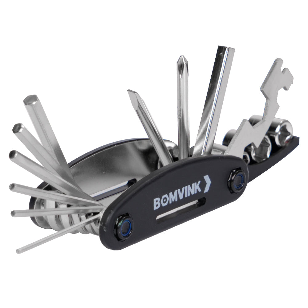 BOMVINK 多功能折叠自行车维修工具套装 便携补胎修车组合内六角套筒螺丝刀