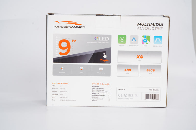 9 英寸 IPS 2.5D 车载多媒体导航一体机 VPL-1167/464 | 八核 4G+64G，Android 14，无线 CarPlay/Android Auto，GPS 导航，5G WiFi 蓝牙 5.0，360° 全景摄像头支持，AHD 倒车影像，DVR 行车记录