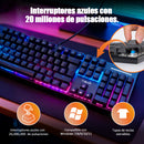 IT-BLUE 西班牙语 105 键有线机械键盘 青轴 RGB 背光电竞游戏键盘 台式笔记本通用办公机械键盘