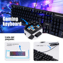 IT-BLUE 西班牙语 105 键有线机械键盘 青轴 RGB 背光电竞游戏键盘 台式笔记本通用办公机械键盘