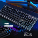 IT-BLUE 西班牙语 105 键有线机械键盘 青轴 RGB 背光电竞游戏键盘 台式笔记本通用办公机械键盘