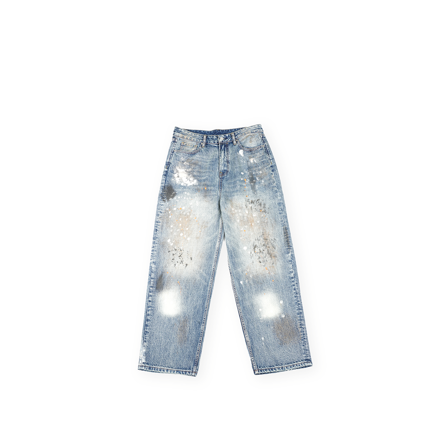 Ink-Splashed Denim Pants