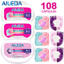 AILEDA 心形三腔洗衣凝珠 3 合 1/4 合 1 多香型浓缩留香洗衣珠 108颗，洗衣凝珠（3款混合）