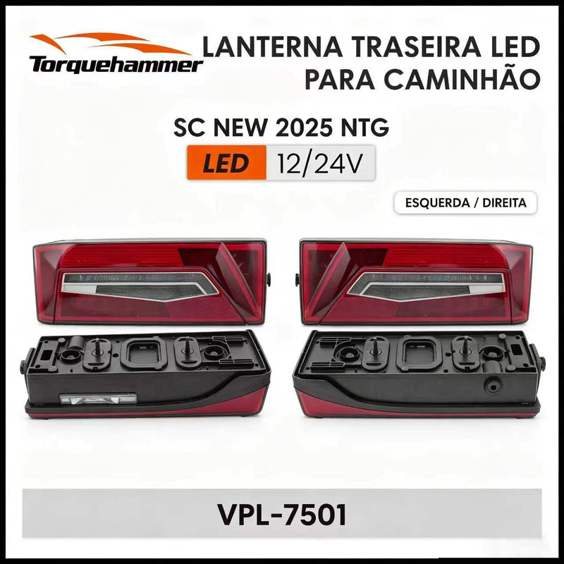 TORQUEHAMMER VPL-7501 斯堪尼亚NTG卡车专用LED尾灯 12/24V通用 高亮LED 左右分体设计 原厂替换升级 防水防震 即插即用